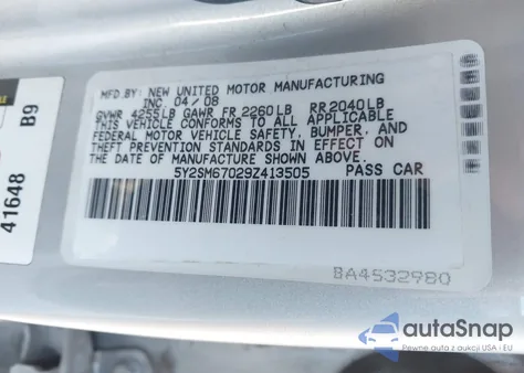 2009 Pontiac Vibe из США, поврежденный, VIN 5Y2SM67029Z413505